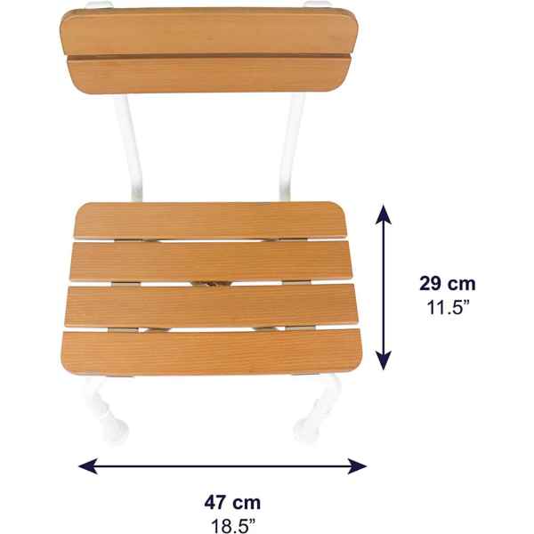 Duschstol i trädesign a small wooden chair with measurements