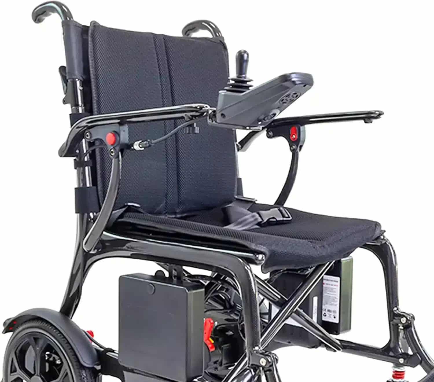 Elektrisk rullstol kolfiber detaljerad konstruktion