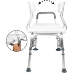 Badkarssits med Handtag a white chair with grey handles