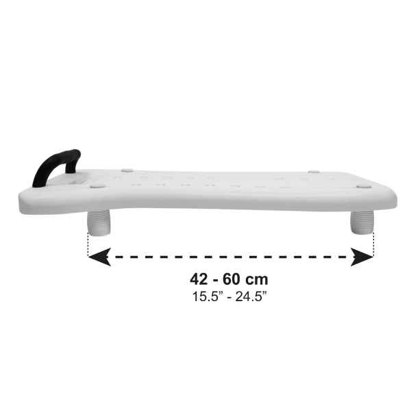 Badbräda för badkar a white plastic object with black handles
