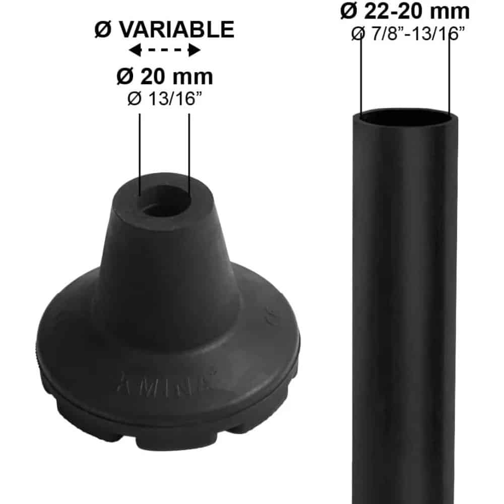 Kryckdoppar halkskydd passform 20 till 22 mm