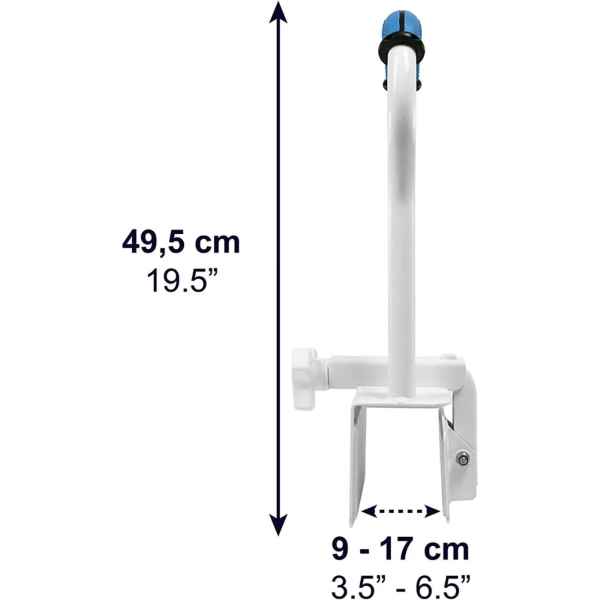 Stödhandtag för Badkar a white metal bar with blue handle