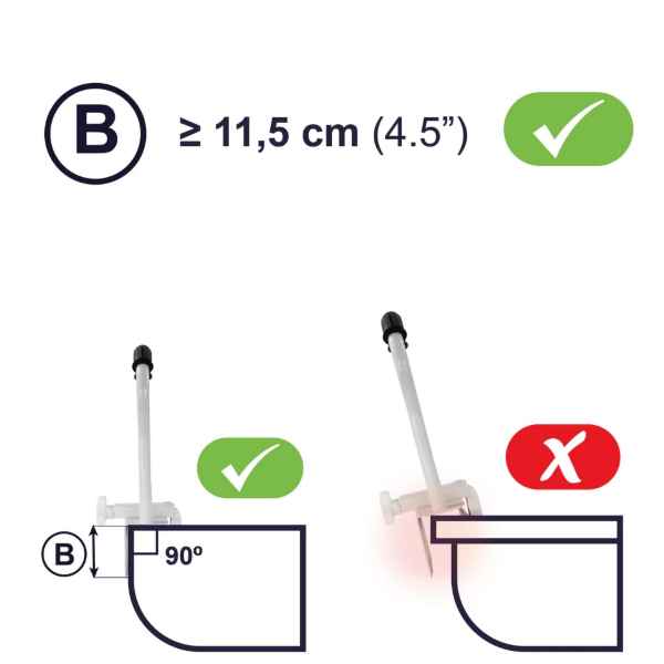 Stödhandtag för Badkar a diagram of a measurement