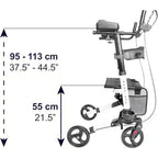Rullator med armstöd Rollator med armstöd svart med höjdjustering och sitthöjd markerad VI HP