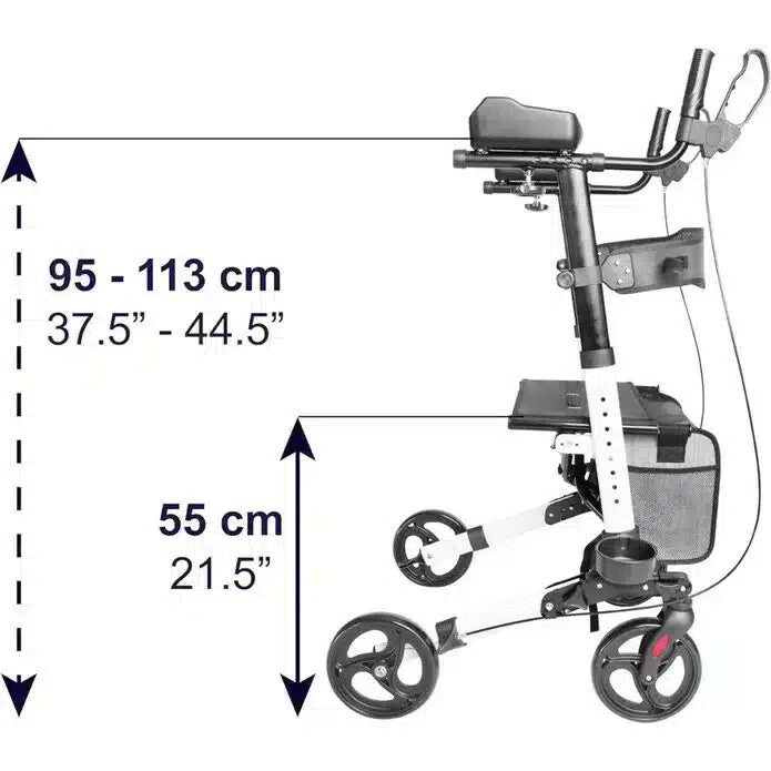 Rullator med armstöd Rollator med armstöd svart med höjdjustering och sitthöjd markerad VI HP