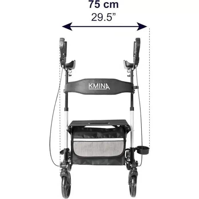 Rullator med armstöd Rollator med armstöd svart framifrån med korg och fyrhjulskonstruktion VI HP