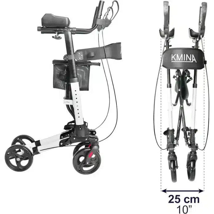 Rullator med armstöd Rollator med armstöd svart fram och bak vy med justerbara armstöd och bromsar VI HP