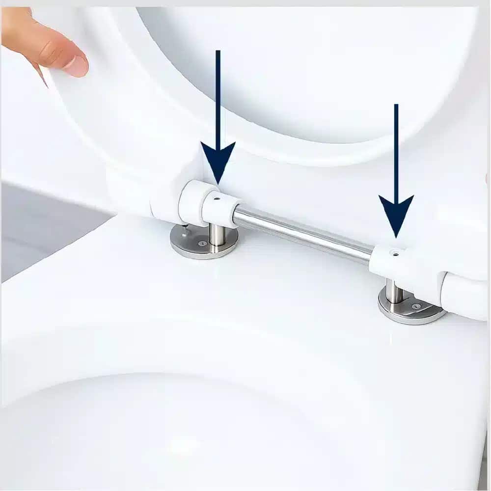 Toalettsitsförhöjare 5 cm med lock vit visad vid montering ovanpå WC VI HP