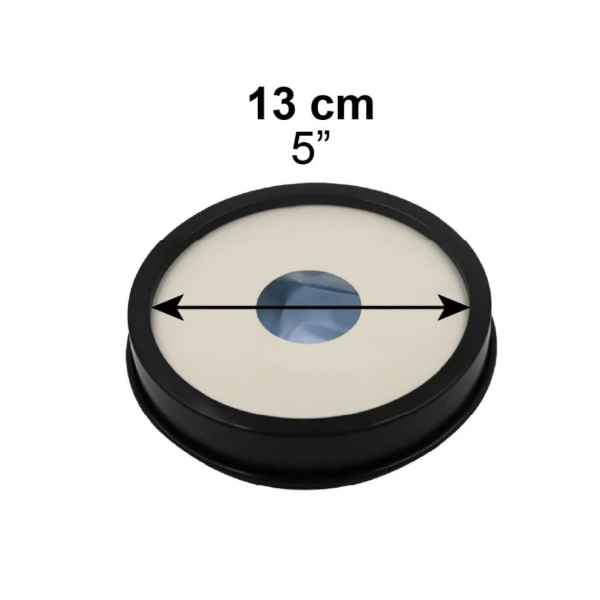 Skydd för gipsad underarm a black circle with a white circle with a blue circle in the middle