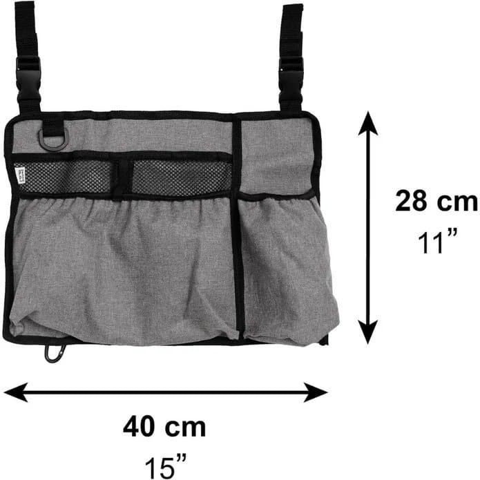 Väska för rullstol med angivna mått 40 x 28 cm