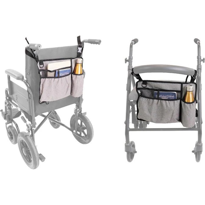 Väska för rullstol monterad på rullstol och rollator