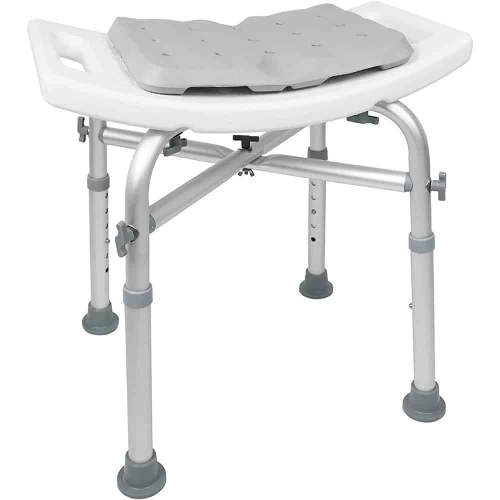 Duschpall med dyna vit med vadderad sits