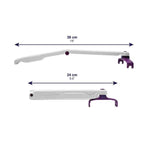 Fotborste med Långt Handtag a white and purple plastic arm