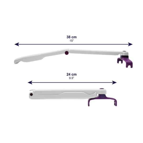 Fotborste med Långt Handtag a white and purple plastic arm