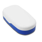 Tablettdelare a blue and white rectangular object