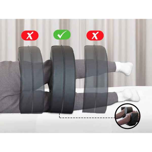Vändkudde a person lying on a bed with a tire stack