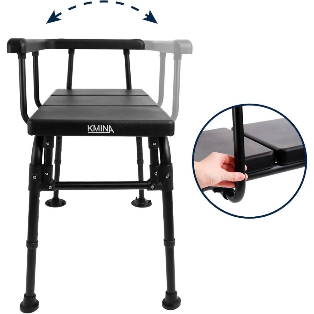 Badbräda för badkar med armstöd framifrån med stabil aluminiumram