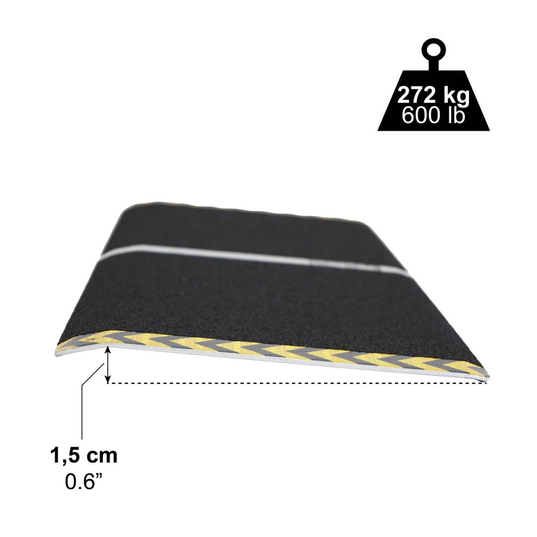 rullstolsramp sidovy med höjd 1,5 cm aluminium