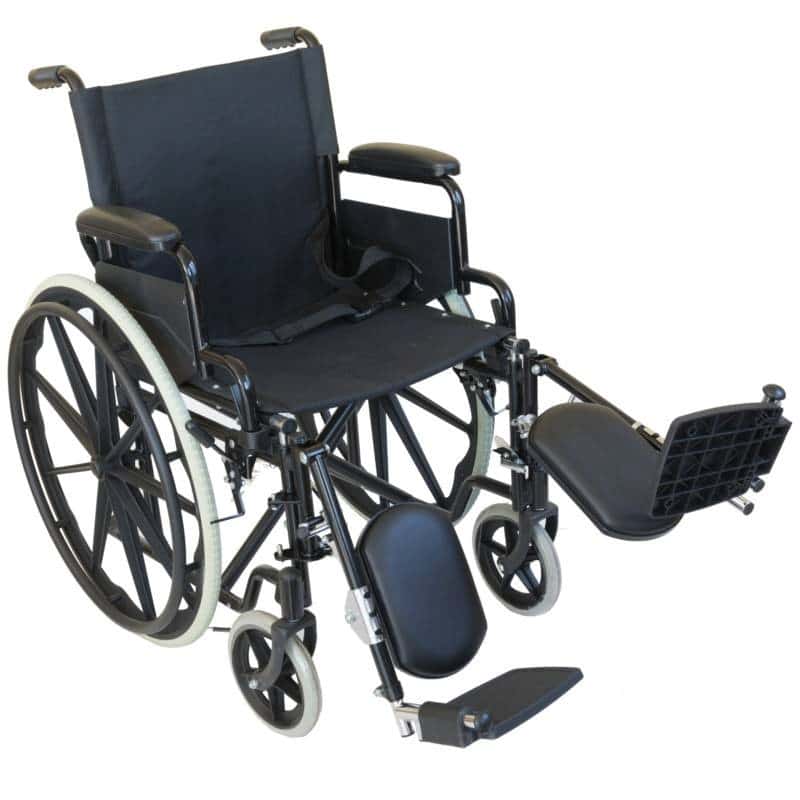 Rullstol med elevationsbenstöd 46 cm hopfällbar konstruktion