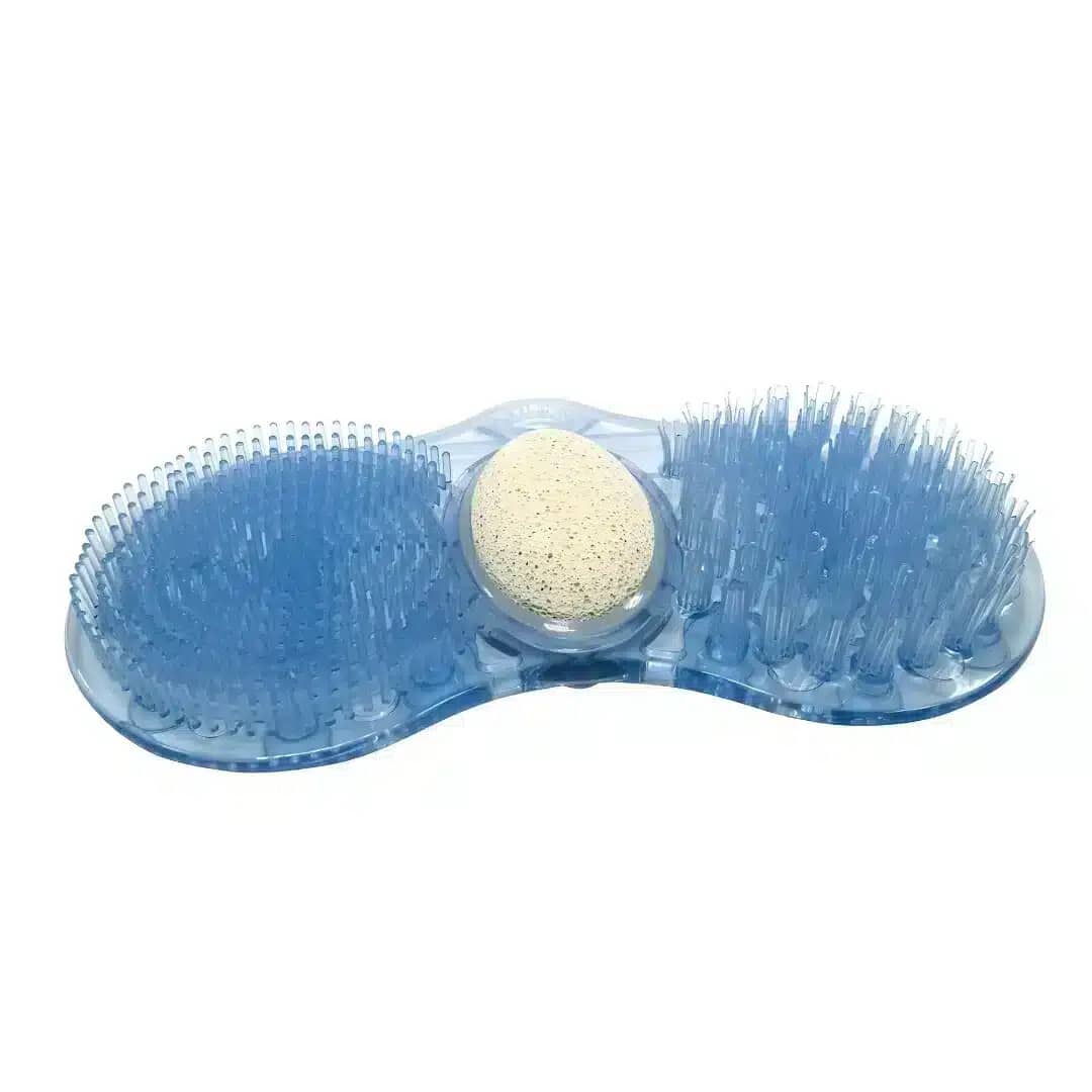 Fotborste a blue brush with a white sponge on it