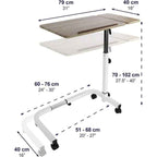 Sängbord a table with height measurements
