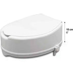 Toalettförhöjare med lock 15 cm a white toilet with a lid