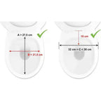 Toalettförhöjare med lock 15 cm a comparison of a toilet with a measurement