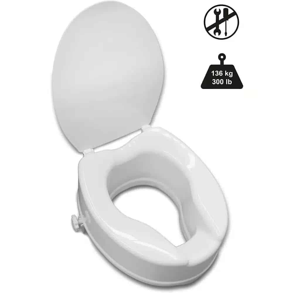 Toalettförhöjare med lock 15 cm Toalettförhöjare med lock15 cm höjning för enklare toalettbesök