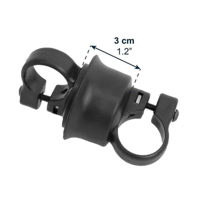 kryckhållare för två kryckor med magnetisk anslutning, närbild av hållare med dimensioner angivna.