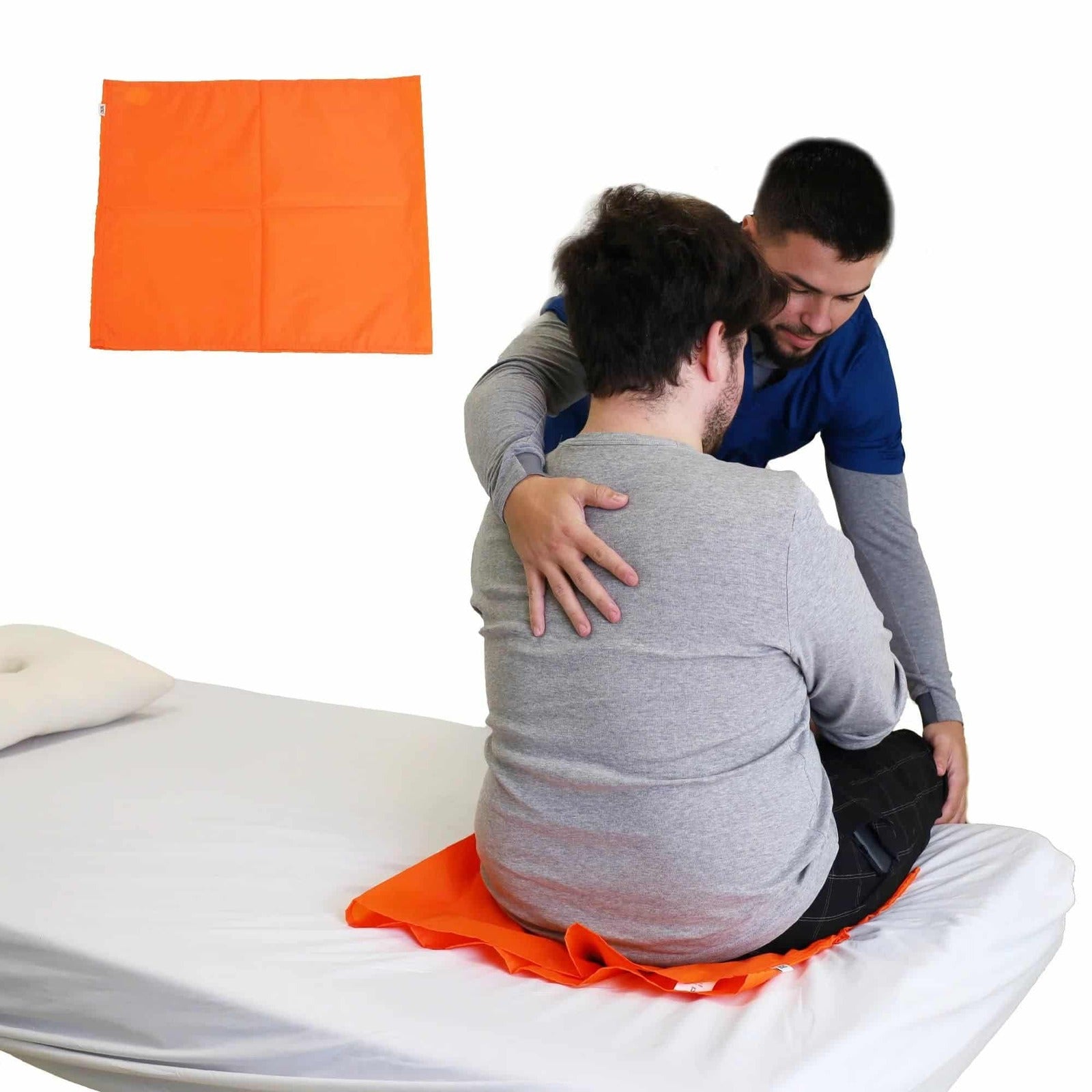 Glidlakan för förflyttning 60 x 50 cm placerat under person vid förflyttning i säng