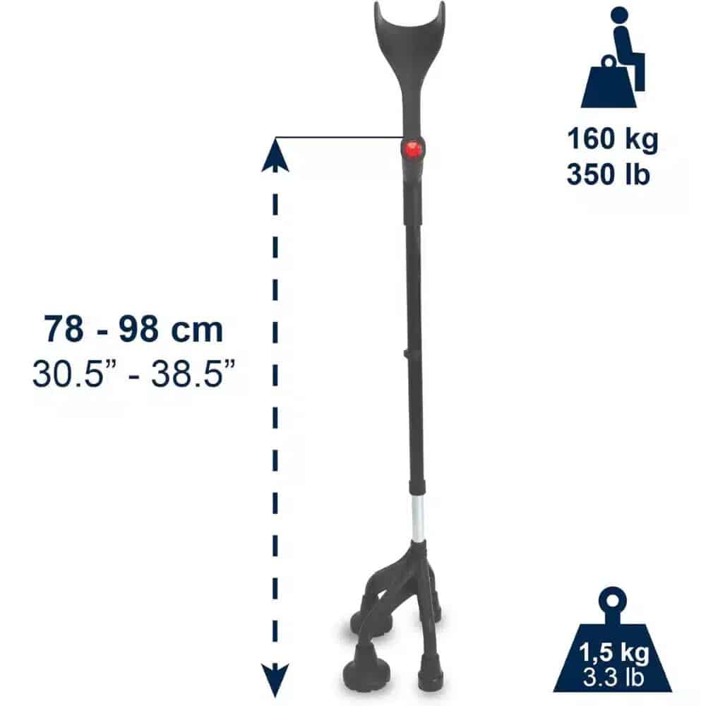 Fyrbent Krycka a walking stick with a red light