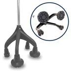 Fyrbent Krycka a black and silver walking stick