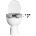 Toalettsitshöjare vadderad Toalett med mjuk toalettförhöjning som ger 5 cm extra höjd.