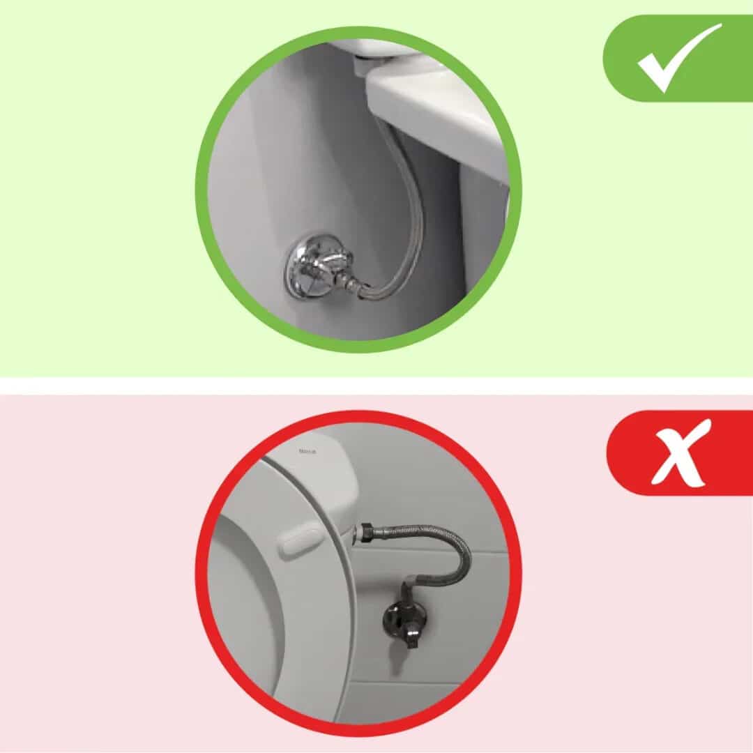 Hygienmunstycke Installationskit med slang, kopplingar och hygienmunstycke för toalett
