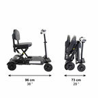 Promenadskoter vikbar Vikbar elscooter för vuxna i sidovy och hopfälld position