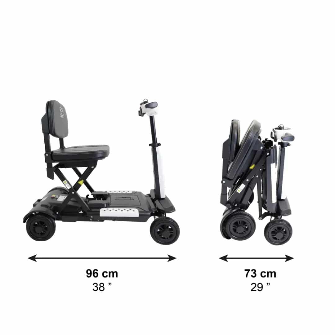 Promenadskoter vikbar Vikbar elscooter för vuxna i sidovy och hopfälld position