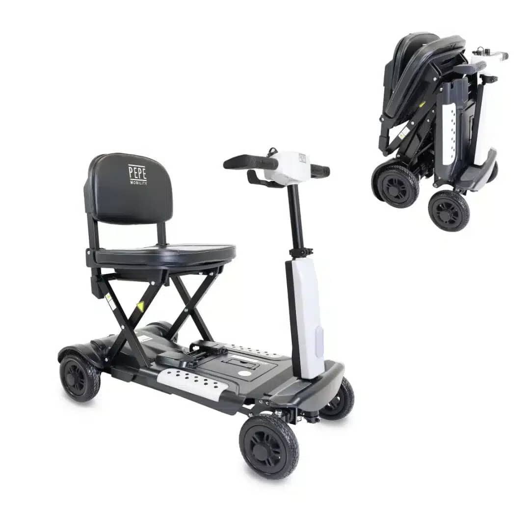 Promenadskoter vikbar för vuxna - Permobil PEPE i vit och svart färg