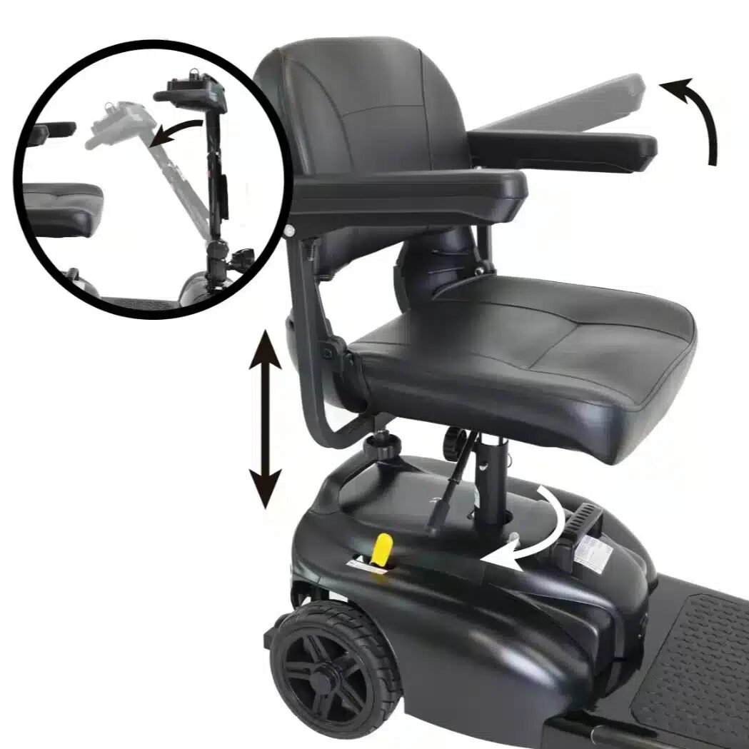 Promenadskoter medelstor Armstöd och sitthöjd justerbar på elektrisk scooter för vuxna