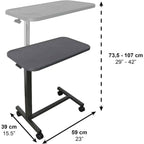 Höj och sänkbart bord Höj- och sänkbart bord med hjul med mått