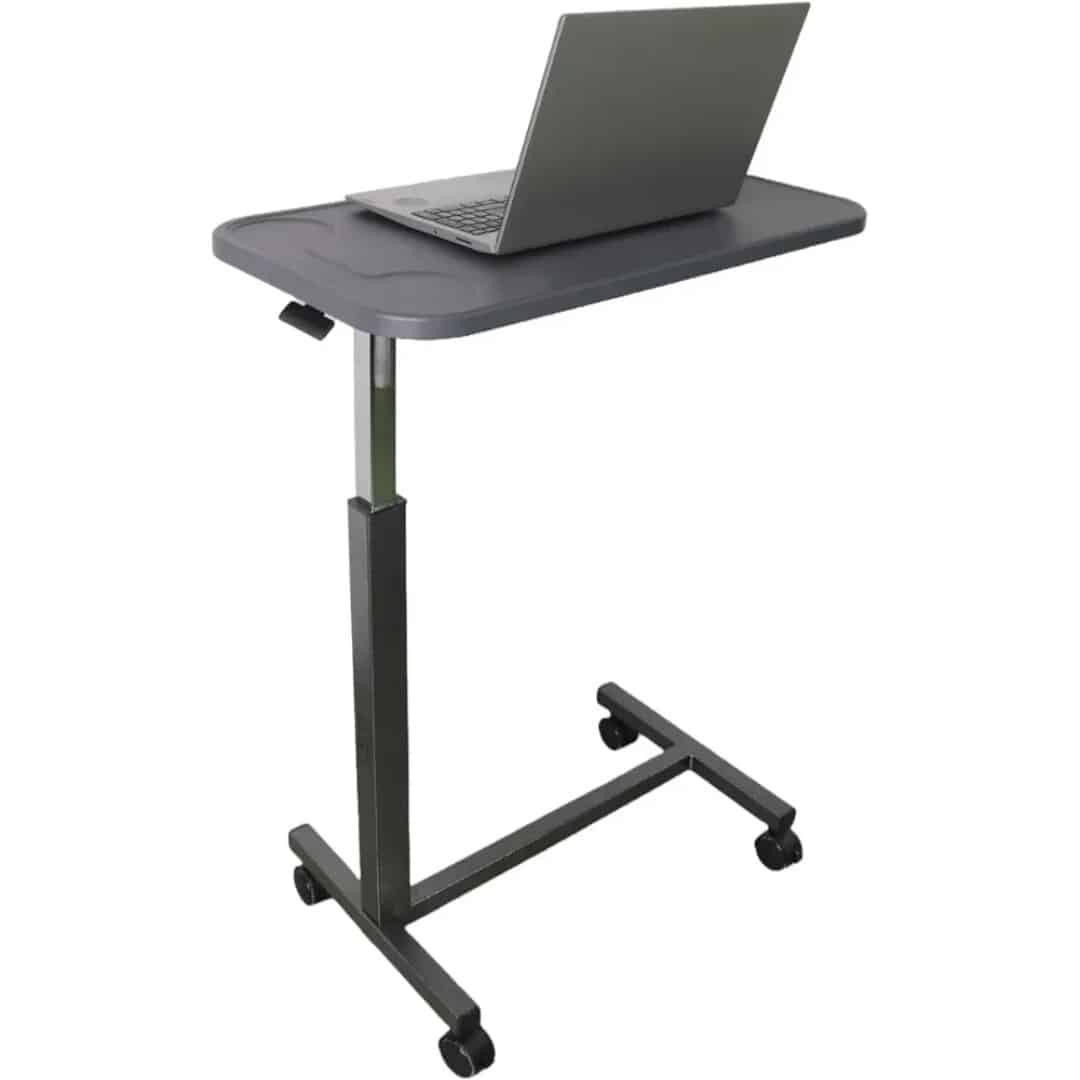 Höj och sänkbart bord Höj- och sänkbart bord med hjul med laptop