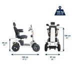 Promenadskoter elscooter terränggående för vuxna med mått
