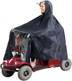 Regnponcho med visir i mörkblått material