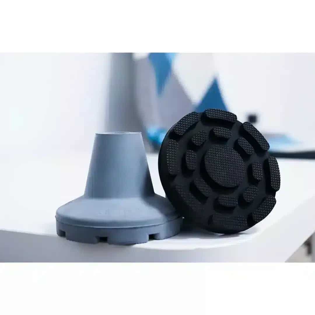 Kryckdoppar halkskydd gummi 22 mm Undersida av kryckdopp KMINA i svart och grå färg