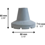 Kryckdoppar halkskydd gummi 19 mm Kryckdoppar mått: 80 mm basdiameter, 65 mm höjd