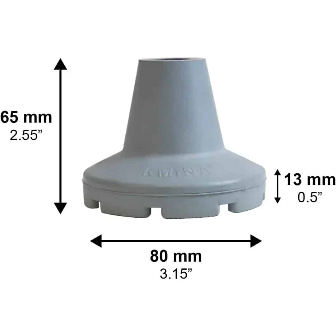 Kryckdoppar halkskydd gummi 19 mm Kryckdoppar mått: 80 mm basdiameter, 65 mm höjd