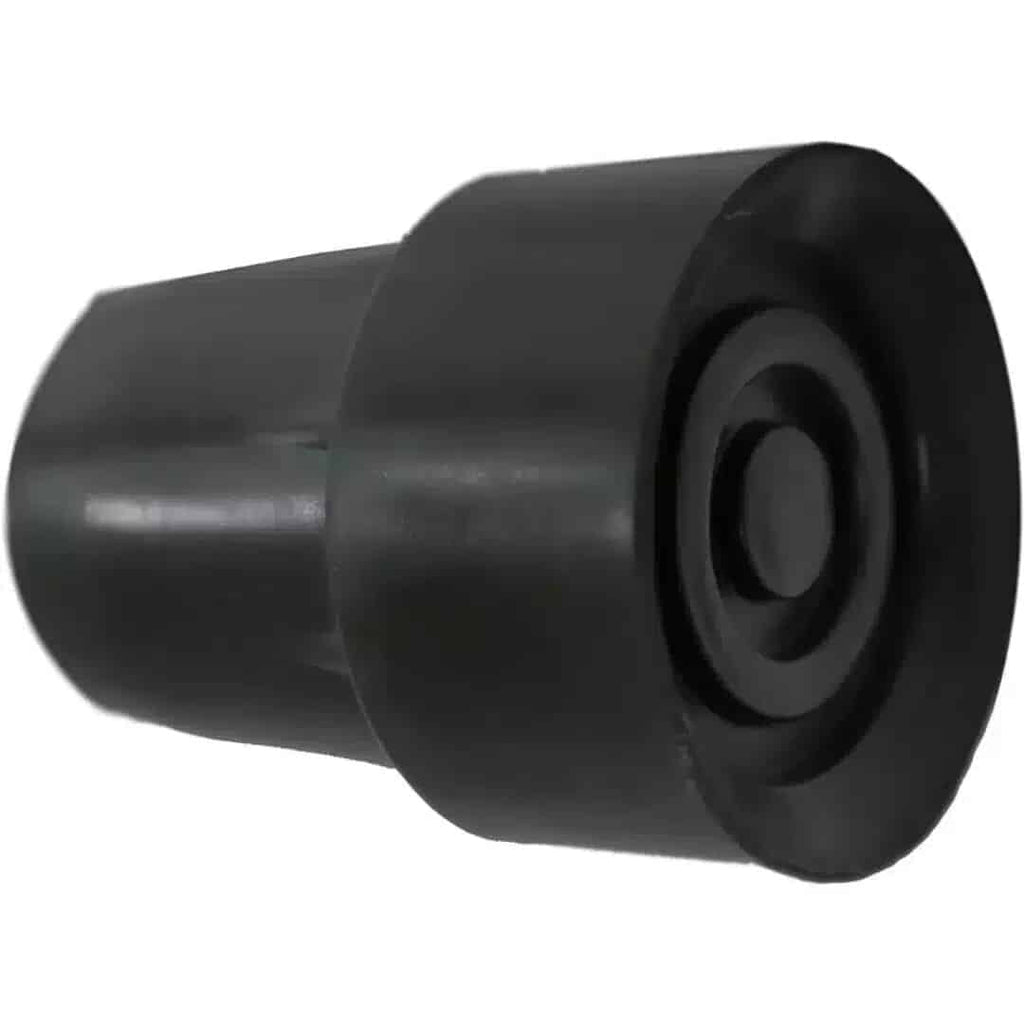 gummi halkskydd för kryckor 22 mm del av kryckdoppar som visar gummidopparen i svart med fokus på dess kontur.