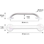 Säkerhetsstång 30 cm 2 st Mått och dimensioner för vit säkerhetsstång 30 cm