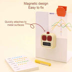 Digital Timer med LCD a white and red device with a red button