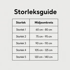 LombaSkin storlek 4 Höjd 21 cm storleksguide med midjemått för storlek 1–5.