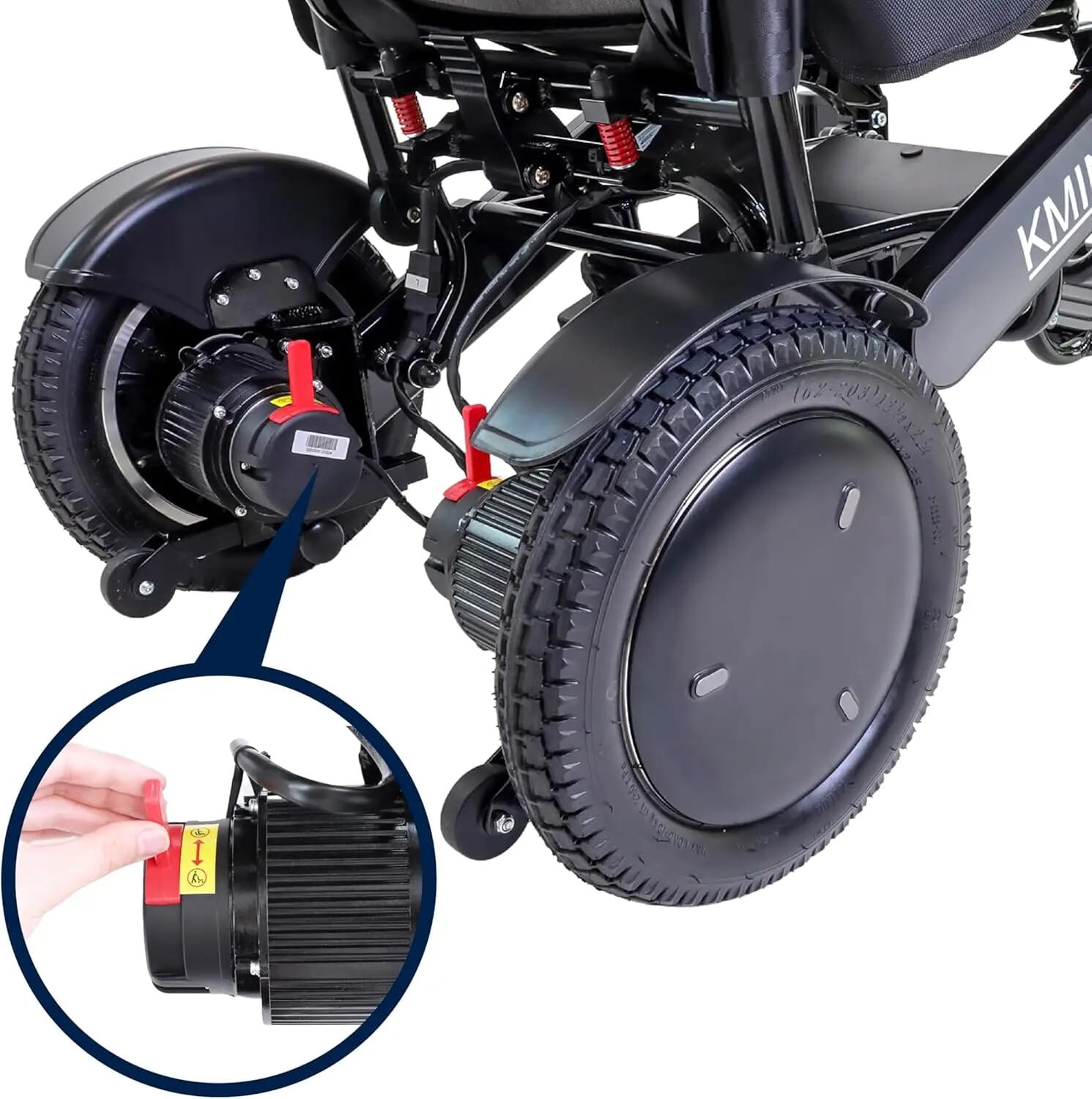 Elektrisk rullstol K10075 bakhjul och stötdämpning